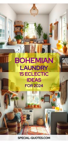 boho laundry room decor Cheerful Laundry Room Ideas, Fun Laundry Room Ideas Paint Wall Colors, Boho Laundry Room Ideas, Boho Laundry Room, Boho Laundry, Bohemian Light Fixtures, Bright Laundry Room, Laundry Room Decor Ideas, Hippie Styles