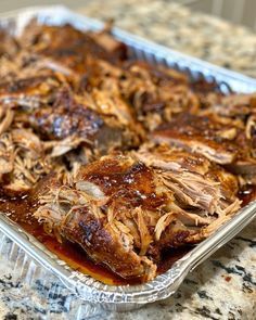 the meat is cooked and ready to be served in the oven on the counter top