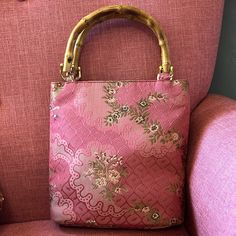 Talbots Tapestry Handbag New Without Tags. Bamboo Handles, Rose Tapestry With Floral Design, Magnetic Snap Closure And A Zippered Pocket Inside. Pink Bag With Bamboo Handle For Everyday Use, Pink Everyday Bag With Bamboo Handle, Pink Travel Bag With Bamboo Handle, Pink Shopping Bag With Bamboo Handle, Pink Shopping Bags With Bamboo Handle, Pink Rectangular Shoulder Bag With Bamboo Handle, Rose Tapestry, Bamboo Handle Bag, Tapestry Handbag