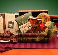 a table topped with lots of different types of food and gifts on top of it