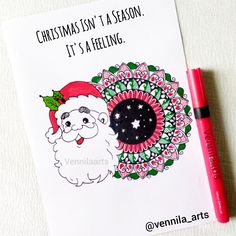 Christmas mandala art Santa Claus Mandala Art, Christmas Kolam, Mandala Art For Beginners, Santa Claus Drawing, Draw Christmas, Mandala Christmas, Tree Drawings