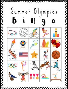 an olympic game is shown with the words'summer olympics bingo '