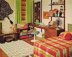 the bedroom is decorated in bright colors and has a zebra head hanging over the bed