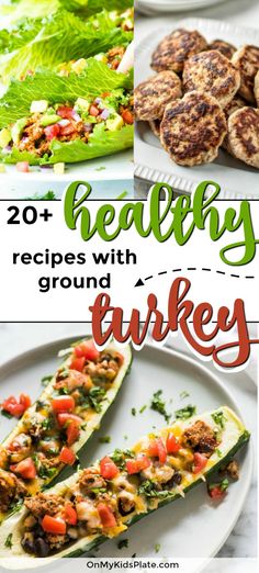 healthy meals with turkey and vegetables on plates