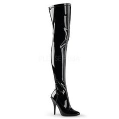 Top Rated Black Latex Thigh High Over the Knee Fetish Hooker Pretty Woman Costume Boots, Women's shoes Stretch Thigh High Boots, Heel Stretch, Pleaser Shoes, Thigh Boot, How To Stretch Boots, Classic Boots, Thigh High Boots, Thigh High, Stiletto Heel