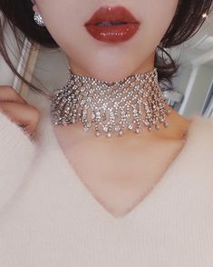 Wear this with a low neckline dress. Perfect for formal parties Tassel details Adjustable Low Neckline Dress, Thigh Wrap, Net Stockings, Formal Parties, Fashion Chingu, Asymmetrical Earrings, Red Pendants, Wendy Red Velvet, Low Neckline