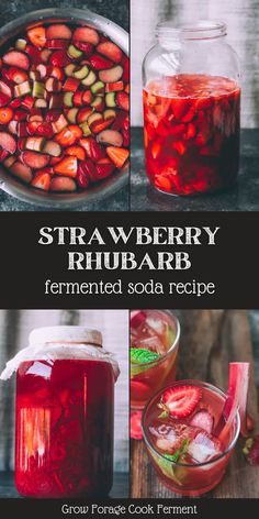 strawberry rhubarb fermented soda recipe