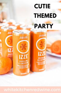 several orange sodas sitting on top of a table with text overlay that reads, how to cut themed party