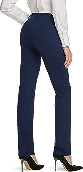 Amazon.com: TSLA Women's 29/31 Inches Yoga & Dress Pants, Office Business Casual Work Slacks, Stretch Straight Leg Pants with 4 Pockets, Slacks Petite Olive, X-Small : Clothing, Shoes & Jewelry