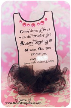 a baby's first birthday card with a black tutu skirt