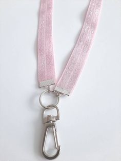 Silver sparkle pink lanyard Pink Lanyard With Keychain For Everyday Use, Pink Lanyard With Keychain For Gift, Pink Lanyards With Keychain For Everyday Use, Pink Lanyard With Key Leash For Gift, Pink Badge Holder With Swivel Clip As Gift, Lanyard Ideas, Pink Lanyard, Lanyard For Keys, Key Lanyard