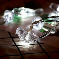 some lights that are sitting on a table