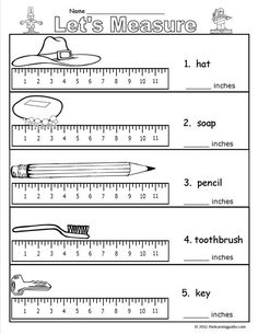 measurement worksheet for kids