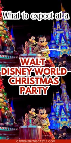 what to expect at a walt world christmas party with mickey and minnie mouse on top