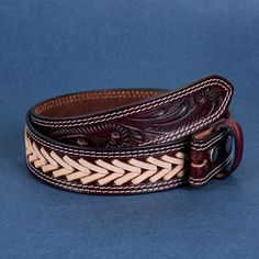 "ABOUT THE ITEM:   - This belt is made of top quality genuine leather. - Custom engrave option. - Snap System for interchanging buckles. - 1.5\" wide." Classic Hand-tooled Leather Belt, Classic Hand Tooled Leather Belt, Adjustable Embossed Leather Belt, Western Leather Embossed Belt Buckles, Classic Hand Tooled Leather Belt Buckles, Leather Western Belts For Everyday, Classic Embossed Leather Belt Buckles, Adjustable Hand-tooled Leather Belt, Albany Ny