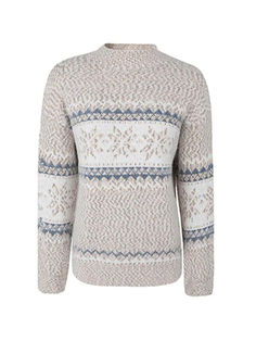 Snowflake Jacquard Mock Neck Sweater - AnotherChill Preppy Fabric, Patchwork Cardigan, Beige Pullover, Pastel Goth Fashion, Free Movement, Baby Tees Y2k, Jacquard Design, Y2k Baby Tee, Sweaters Online