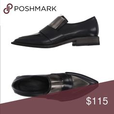 VIC MATIE women’s black loafers New. Real leather. Size US7. Made in Italy Vic Matie Shoes Flats & Loafers Black Pointed Toe Loafers For Spring, Chic Black Pointed Toe Loafers, Chic Black Loafers For Business, Black Loafers With Metal Feet For Office, Black Business Loafers For Spring, Black Loafers For Formal Spring Occasions, Black Formal Loafers For Spring, Chic Black Business Loafers, Chic Black Slip-on Loafers