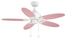 Vaxcel - FN44322W - 44``Ceiling Fan - Alice - White Girls Ceiling Fan, Pink Girly Room, Painted Fan Blades, Ceiling Fan White, Painted Fan, Ceiling Fan Light Kit, White Ceiling Fan, Teen Girl Bedroom, Girly Room