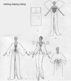 an instruction manual showing how to make a dress and cape for the woman's body