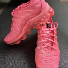 This Offering Of The Nike Air Vapormax Plus Features A Full Pink Bubblegum Neoprene Upper With Matching Plastic Overlays, Heel Overlays, Rear Pull Tabs, Laces, And Midsole. Black Branding On The Lateral Mini Swoosh, Tongue, And Insole With Its Signature Tn-Branding On The Heels Atop A Pink Translucent Vapormax Sole Unit Completes The Design. Color: Bubblegum/Pink Style:Dm8337-600 Pink Nike Air Max With Cushioning And Round Toe, Pink Nike Air Max With Round Toe And Cushioning, Nike Air Max Pink Round Toe, Pink Nike Air Max For Running, Pink Nike Air Max Running Shoes With Round Toe, Pink Nike Air Max Casual Sports Shoes, Pink Nike Air Max With Round Toe, Casual Pink Nike Air Max For Sports, Casual Pink Nike Air Max Low-top