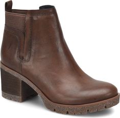 KORKS Elsie Bootie | Nordstromrack Kork Ease Boots, Embossed Boots, Stacked Heel Boots, Vegan Leather Boots, Leather Heeled Boots, Block Heel Ankle Boots, Chelsea Ankle Boots, Suede Leather Boots, Leather Block Heels