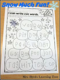 snow much fun i can write cv words