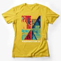 Washington DC Landmarks Graphic T-Shirt, Colorful City Icons Unisex Tee, Travel Souvenir Shirt Female T-Shirt Custom graphic T-Shirt.Customize your color Washington Dc Landmarks, Spooky Halloween Costumes, Batman Inspired, Souvenir Shirt, Pop Art Fashion, City Icon, Penguin T Shirt, Letter Print Tee, Text Tee