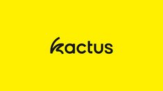 the word kactus written in black on a yellow background