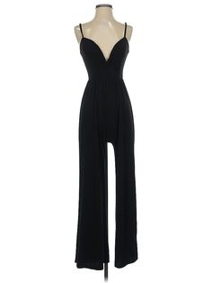 Express Jumpsuit Size: X-Small Dresses - used. 94% Polyester, 6% Spandex, Solid | Express Jumpsuit: Black Solid Jumpsuits - Size X-Small Black Jumpsuits And Rompers For Date Night, Black Elastane Jumpsuit For Date Night, Express Jumpsuit, Solid Jumpsuit, Small Dresses, Jumpsuit Black, Small Dress, Black Solid, Black Jumpsuit