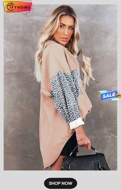 Pink Contrast Leopard Denim Jacket Oversized Hooded Denim Jacket For Fall, Casual Beige Denim Jacket For Fall, Casual Long Sleeve Denim Jacket For Fall, Oversized Patchwork Outerwear For Fall, Beige Long Sleeve Denim Jacket Casual, Fall Casual Long Sleeve Denim Jacket, Casual Fall Denim Jacket With Long Sleeves, Casual Beige Denim Outerwear, Beige Denim Casual Outerwear