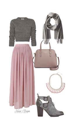 Pink Maxi Skirt, Outfits Curvy, Chique Outfits, Grey Booties, Elegante Casual, Pink Maxi, Men Summer, Outfits Men, Gray Sweater