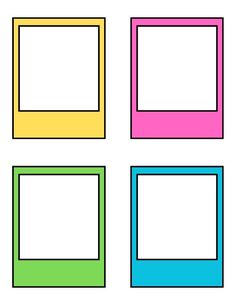 four different colored frames are shown in the same square shape, each with an individual's own image