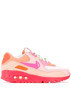 Nike Air Max 90 panelled sneakers - PINK Pink Modern Sneakers With Air Max Cushioning, Modern Pink Nike Sneakers, Nike Elite Socks, Sneakers Pink, Nike Air Jordans, Nike Basketball Shoes, Nike Lebron, Nike Basketball, Nike Air Max 90