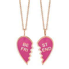 The 14K Enamel BFF Necklaces are a set of 2. One for you and one for your best friend! Choose from 8 different enamel colors and wear this nostalgic friendship piece for years to come. Sustainable 100% Recycled Gold Made in Los Angeles Pieces are personalized with your selected enamel color, therefore are FinalSale Unicorn Barbie, Necklaces Set, Bff Necklaces, Best Friend Jewelry, Best Friend Necklaces, For Your Best Friend, Friend Friendship, Friendship Necklaces, Kids Necklace