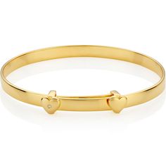 A keepsake token of love, golden sparkles and well wishes. The best-selling My First Diamond Baptism Baby Bangle has been updated with an 18ct gold vermeil touch. A beautiful design, it is the perfect baby bangle to give as a unique goddaughter gift or newborn jewelry. Set with two hearts and a genuine 1pt diamond this timeless, adjustable Baptism baby bangle will expand over the widest part of her hand, lasting her until around the age of three. It can then be treasured as a memorable keepsake Anniversary Gold Bracelet With Single Diamond, Adjustable Diamond Bangle As Gift, Diamond Bangle With Polished Finish For Gift, Yellow Gold Bangle With Single Diamond As Gift, Diamond Bangle With Polished Finish As Gift, Personalized Adjustable Diamond Bracelet For Anniversary, Adjustable Diamond Bangle For Anniversary, Adjustable Personalized Yellow Gold Bangle, Adjustable Diamond Bracelet With Polished Finish For Gift