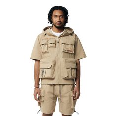 Smoke Rise Utility Windbreaker SS Jacket - Khaki Summer Beach Outfits, New York Streetwear, Flattering Swimsuits, White Linen Pants, Trendy Beach, High Fashion Outfits, Coachella Outfit, Summer Beach Outfit, Beach Outfits