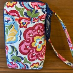 This Little Gem Of A Wristlet Has So Much Storage. There Is A Window Id Slots And A Slip Pocket On The Outside, And Inside There Is A Zipper Compartment And Slip Pocket As Well As 3 Credit Card Slots. No Call Outs Vera Bradley Bags, Vera Bradley, Card Slots, Pink White, Slots, Credit Card, Gems, Zipper, Pink