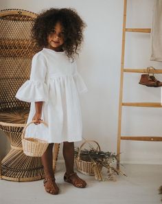 Kids White Dress, White Linen Dress, Baby Fashionista, Eid Outfits, White Linen Dresses, Kids Designer Dresses, Dress Measurements