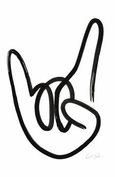 a black and white drawing of a peace sign