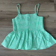 Brand New Never Worn, So Cute For St. Patrick’s Day! Gingham Tank Top, Green And White, St Patrick, Gingham, So Cute, Tank Top, Womens Tops, Tank Tops, Brand New