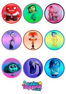 an image of cartoon characters in different colors