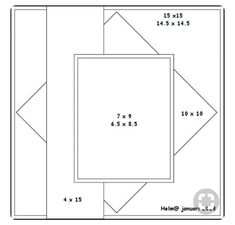 an image of a square with the measurements for each square in front and side, as well as numbers on both sides