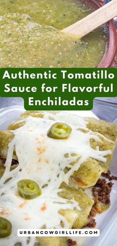 an enchilada with sour cream and green olives in it