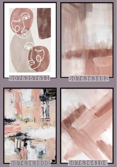 four paintings with different shapes and sizes