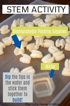 Packing Peanuts Sensory Bin, January Snacks, Peanuts Crafts, Packing Peanuts Crafts, January Preschool Themes, Recycling Lessons, Boys Crafts, Montessori Curriculum, Childcare Ideas