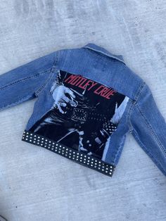 Women's cropped medium denim jacket with stud trim. Minimalist Witch, 70s Inspired Fashion, Womens Jackets, Motley Crue, Mötley Crüe, Witch Halloween, Keith Richards, Punk Outfits, Thrift Store Finds