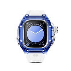 ADVENTURE AWAITS Experience the pinnacle of craftsmanship with the Racing Sport Transparent Edition, designed exclusively for Apple Watch Ultra 1 & 2. Our master artisans have meticulously created a transparent blue case crafted from advanced nylon, accentuated with titanium details, and paired with a specialized high-density translucent FKM rubber strap. Each RS-Transparent case is a testament to precision engineering, featuring over 50 individually designed components to ensure a flawless fit Modern Blue Wear-resistant Watch Accessories, Modern Blue Rectangular Watch Accessories, Modern Blue Watch Bands For Outdoor, Apple Watch Sport, Apple Watch Ultra, Apple Watch Case, Blue Cases, Watch Ultra, Sapphire Blue