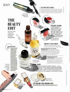 the beauty edit magazine is full of different products and their contents are shown in this article