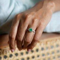 Gold(14K) : 3.07gDiamonds : (VS clarity & H-I colour) : (Brilliant cut) : 0.70ctGemstone : Emerald : 0.70ct Emerald Ring With Brilliant Round Cut For Proposal, Gia Certified Emerald Cut Cluster Promise Ring, Emerald Cut Moissanite Cluster Ring With Brilliant Cut, Emerald Round Cut Ring For Proposal, Emerald Cut Diamond Birthstone Ring With Halo Setting, Heirloom Emerald Moissanite Ring With Brilliant Cut, Heirloom Moissanite Emerald Ring With Brilliant Cut, Heirloom Style Moissanite Emerald Ring, May Birthstone Diamond Cluster Ring With Brilliant Cut