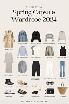 Capsule Wardrobe Casual, Capsule Wardrobe Women, Spring Summer Capsule Wardrobe, Fashion Capsule Wardrobe, Spring Capsule, Spring Capsule Wardrobe, Summer Capsule Wardrobe, Capsule Outfits, Mode Casual